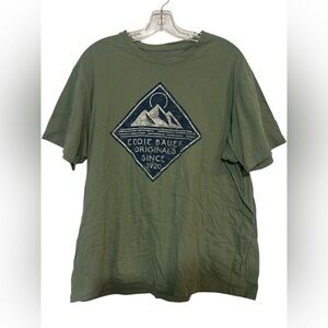Eddie Bauer Men's Graphic T-Shirt Green XL Short Sleeve Crew Neck (687)